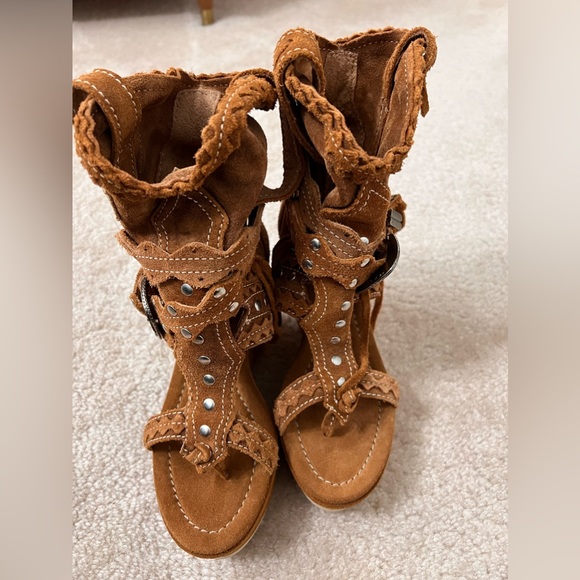 *New* Italian El Vaquero wedge sandals - size EU 36 (US 5.5) - Picture 3 of 7